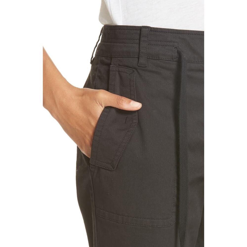 VINCE Crop Utility Pants Women’s Sz 4 Dark Laurel Green Drawstring Straight Leg - Picture 4 of 11